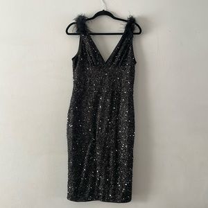 Black sequin cocktail dress size Large